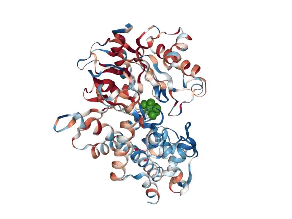 Screenshot of a three-dimensional protein structure